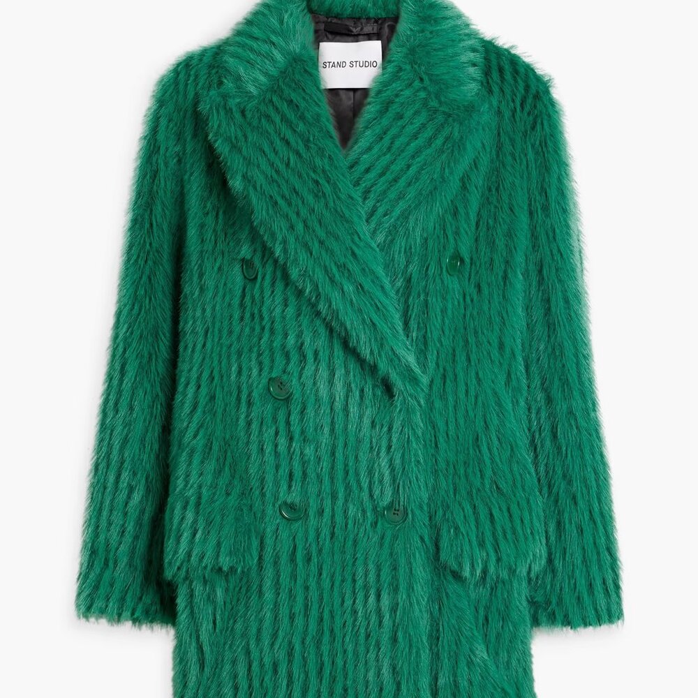 STAND STUDIO Zenni double-breasted faux fur coat size 36 - Picture 2 of 3